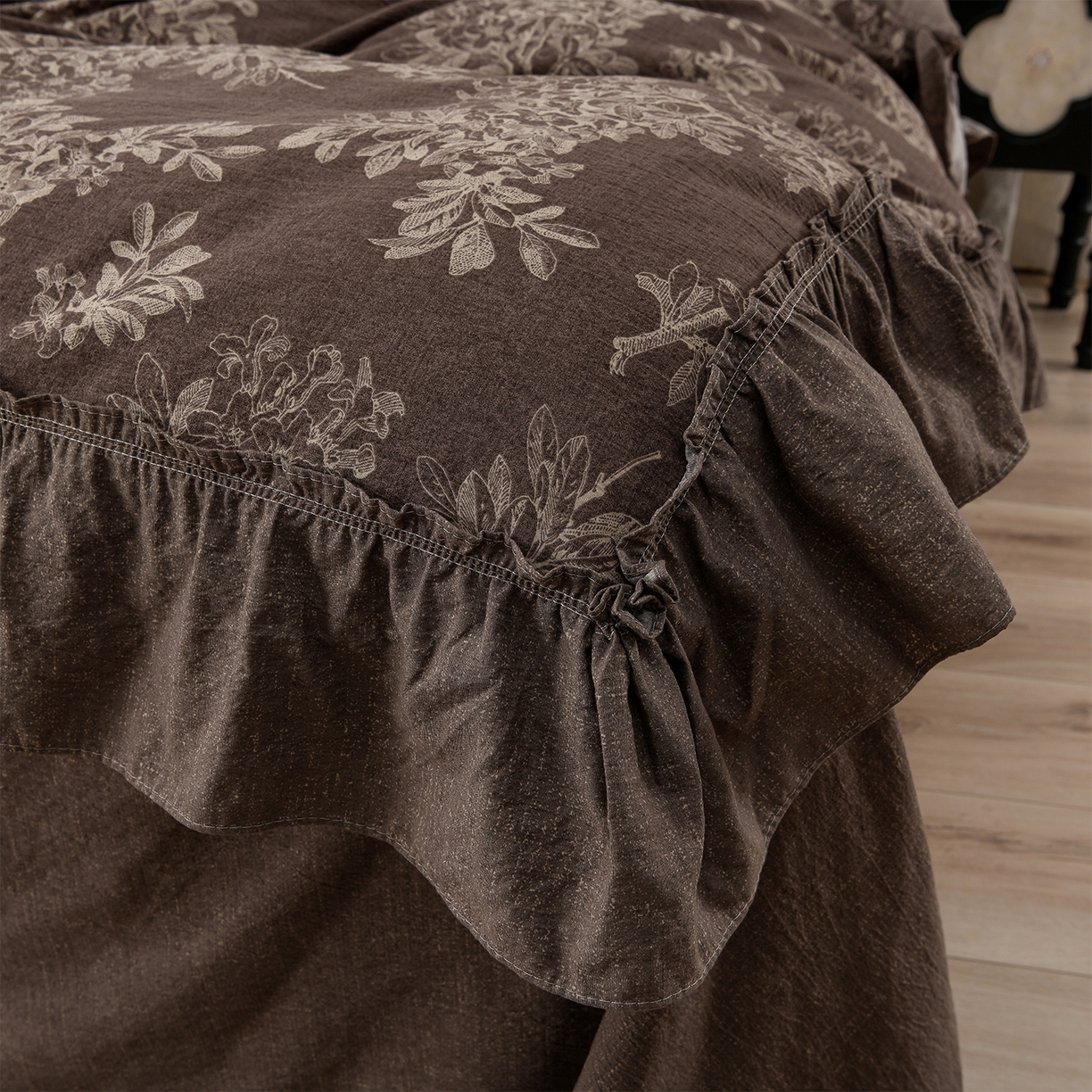 91家纺网 家纺一手货源 找家纺 （总）赛丽雅 2025秋冬新款加厚130克高克重中古复古风磨毛四件套