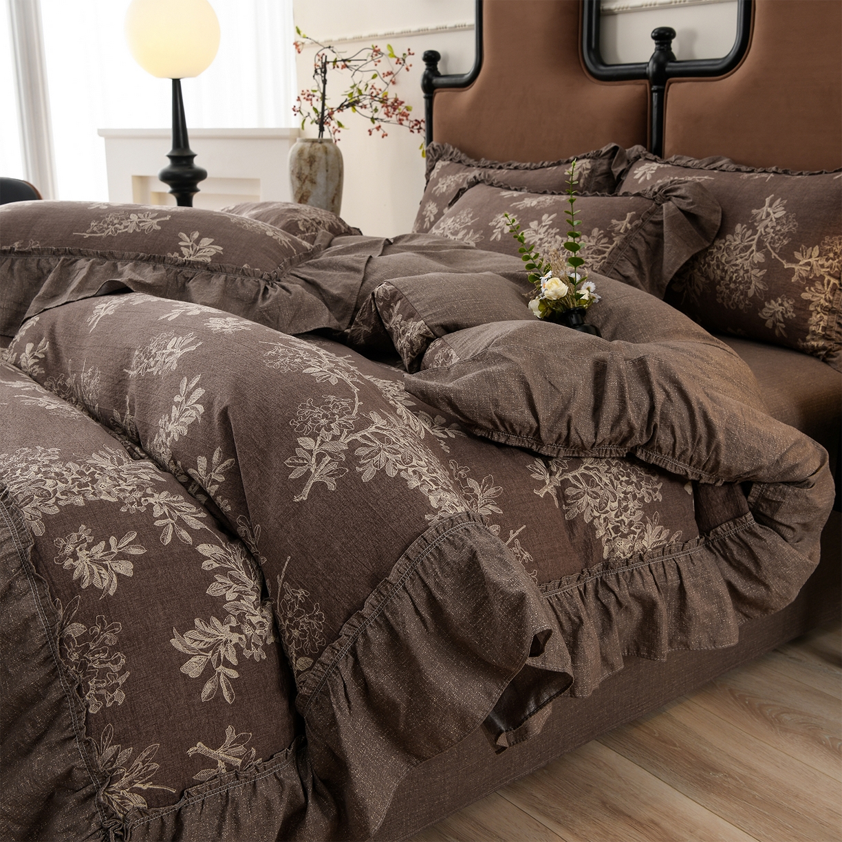 91家纺网 家纺一手货源 找家纺 （总）赛丽雅 2025秋冬新款加厚130克高克重中古复古风磨毛四件套