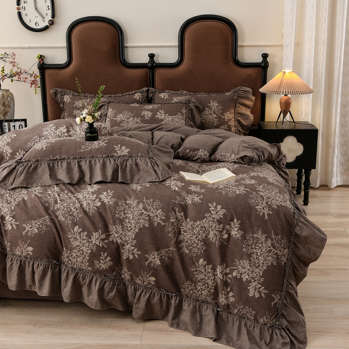 91家纺网 家纺一手货源 找家纺 （总）赛丽雅 2025秋冬新款加厚130克高克重中古复古风磨毛四件套