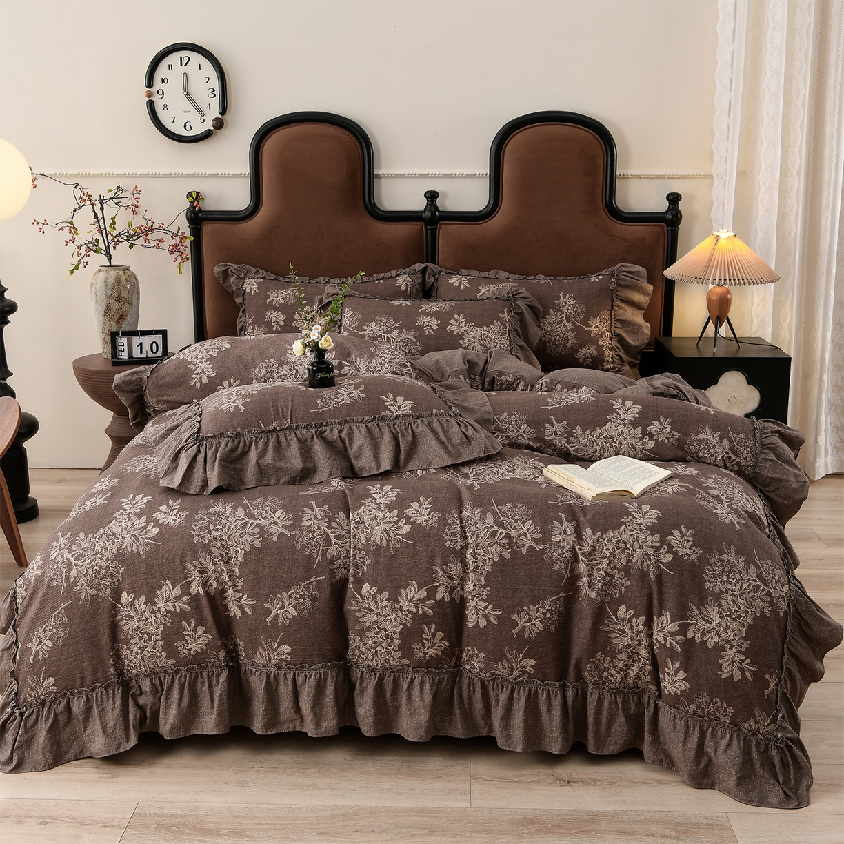 91家纺网 家纺一手货源 找家纺 （总）赛丽雅 2025秋冬新款加厚130克高克重中古复古风磨毛四件套