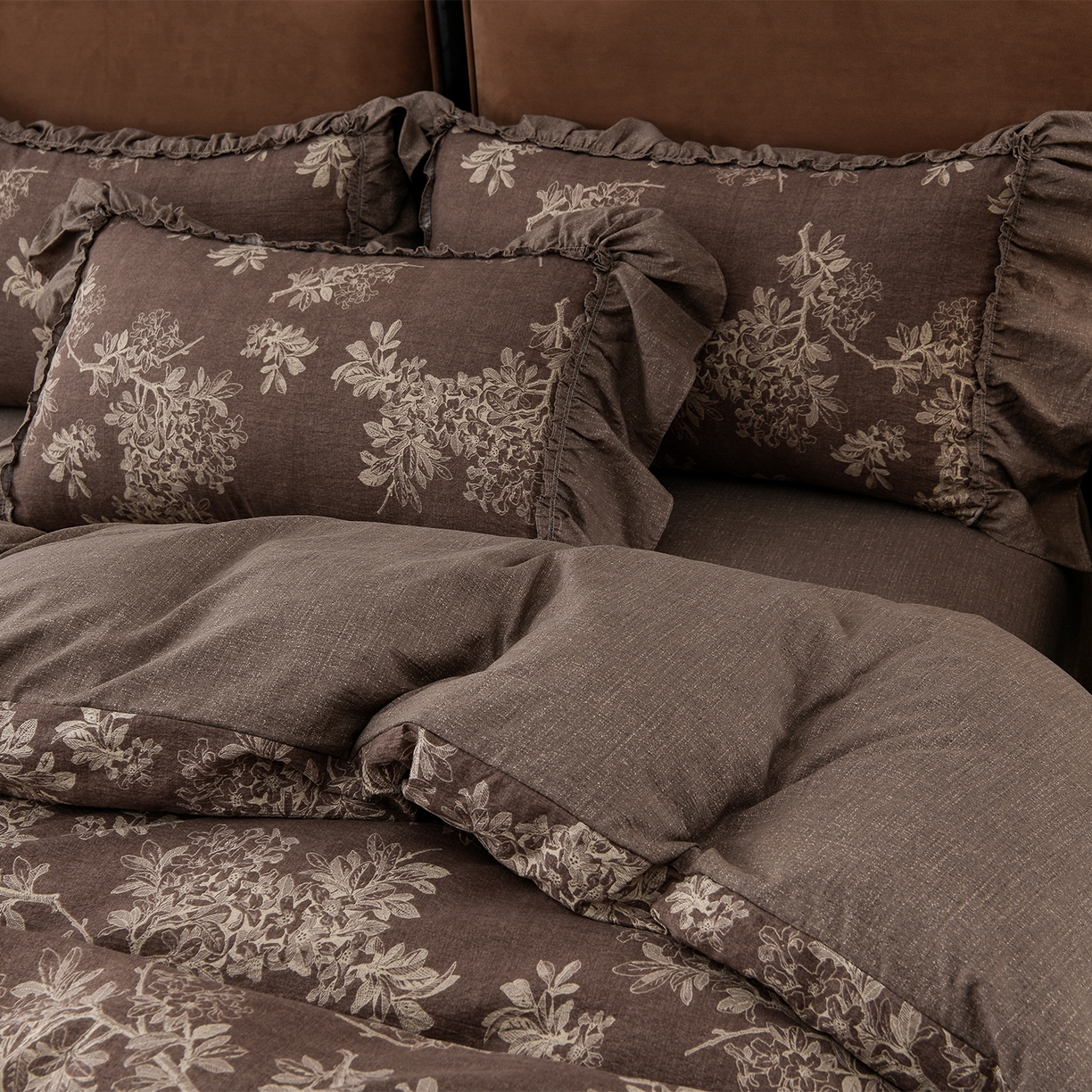 91家纺网 家纺一手货源 找家纺 （总）赛丽雅 2025秋冬新款加厚130克高克重中古复古风磨毛四件套