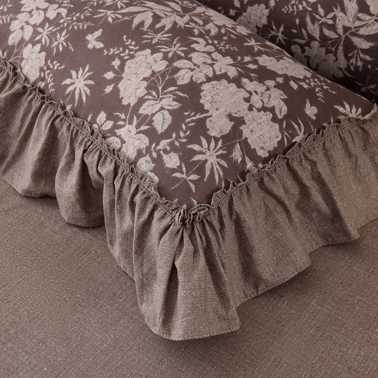 91家纺网 家纺一手货源 找家纺 赛丽雅 2025秋冬新款加厚130克高克重中古复古风磨毛四件套 枫林晚