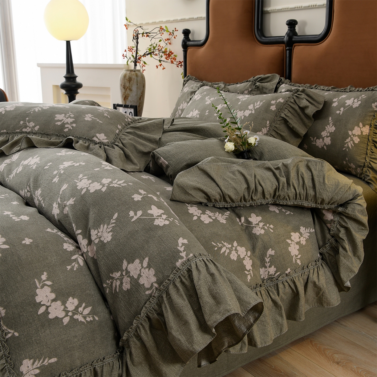 91家纺网 家纺一手货源 找家纺 赛丽雅 2025秋冬新款加厚130克高克重中古复古风磨毛四件套 扶苏