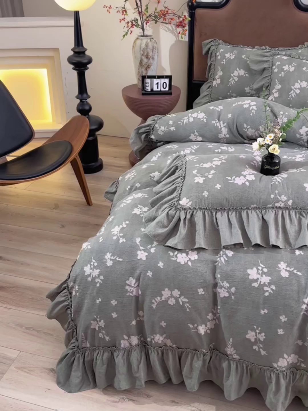 91家纺网 家纺一手货源 找家纺 赛丽雅 2025秋冬新款加厚130克高克重中古复古风磨毛四件套 扶苏