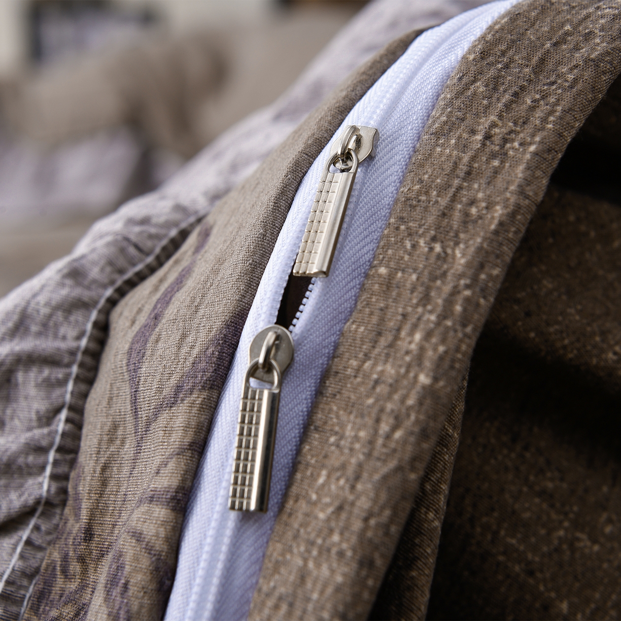 91家纺网 家纺一手货源 找家纺 赛丽雅 2025秋冬新款加厚130克高克重中古复古风磨毛四件套 玉茗