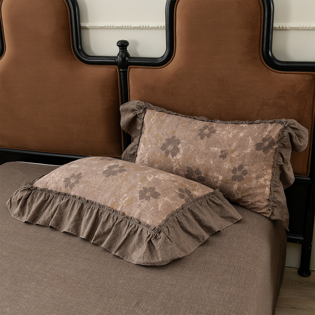 91家纺网 家纺一手货源 找家纺 赛丽雅 2025秋冬新款加厚130克高克重中古复古风磨毛四件套 长安