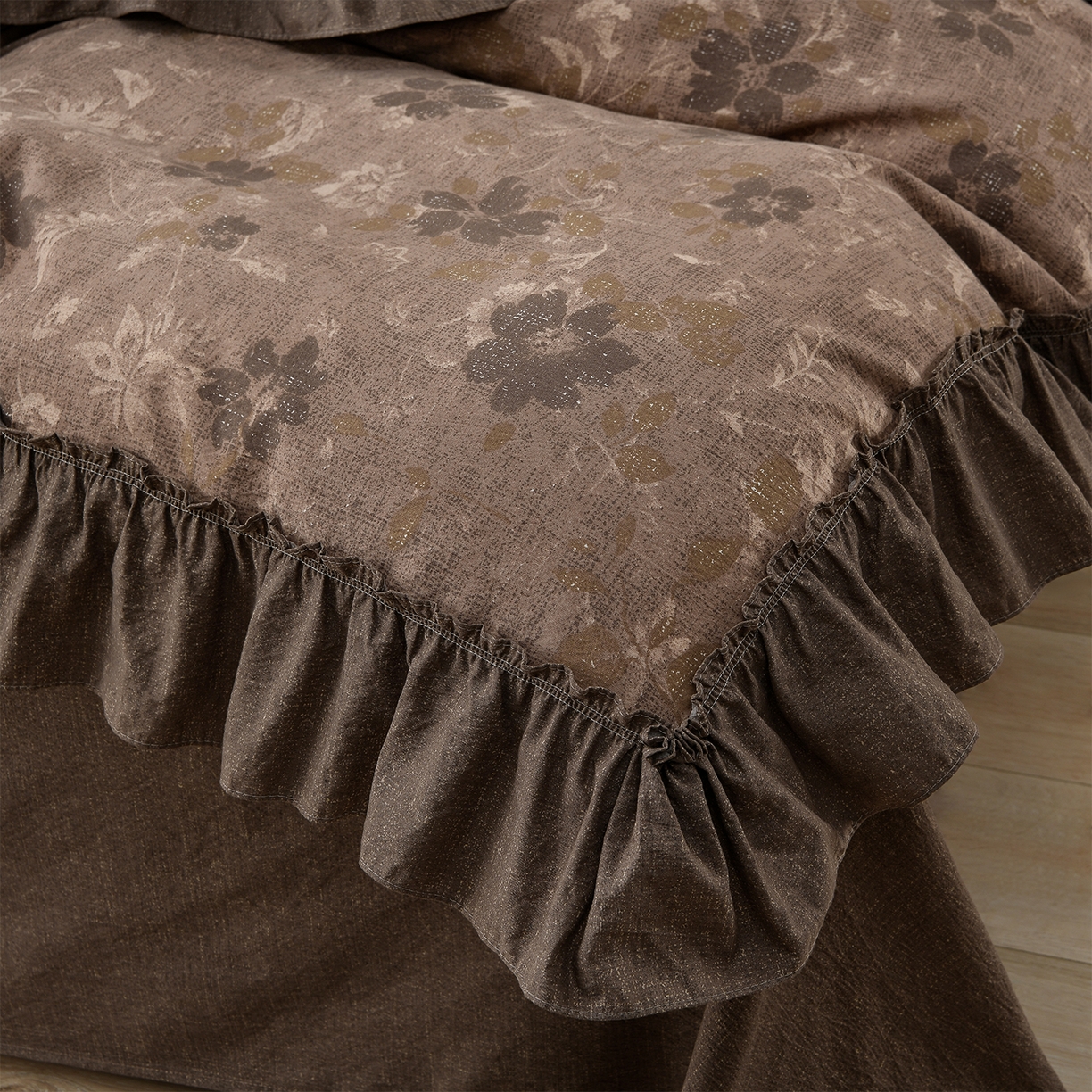 91家纺网 家纺一手货源 找家纺 赛丽雅 2025秋冬新款加厚130克高克重中古复古风磨毛四件套 长安