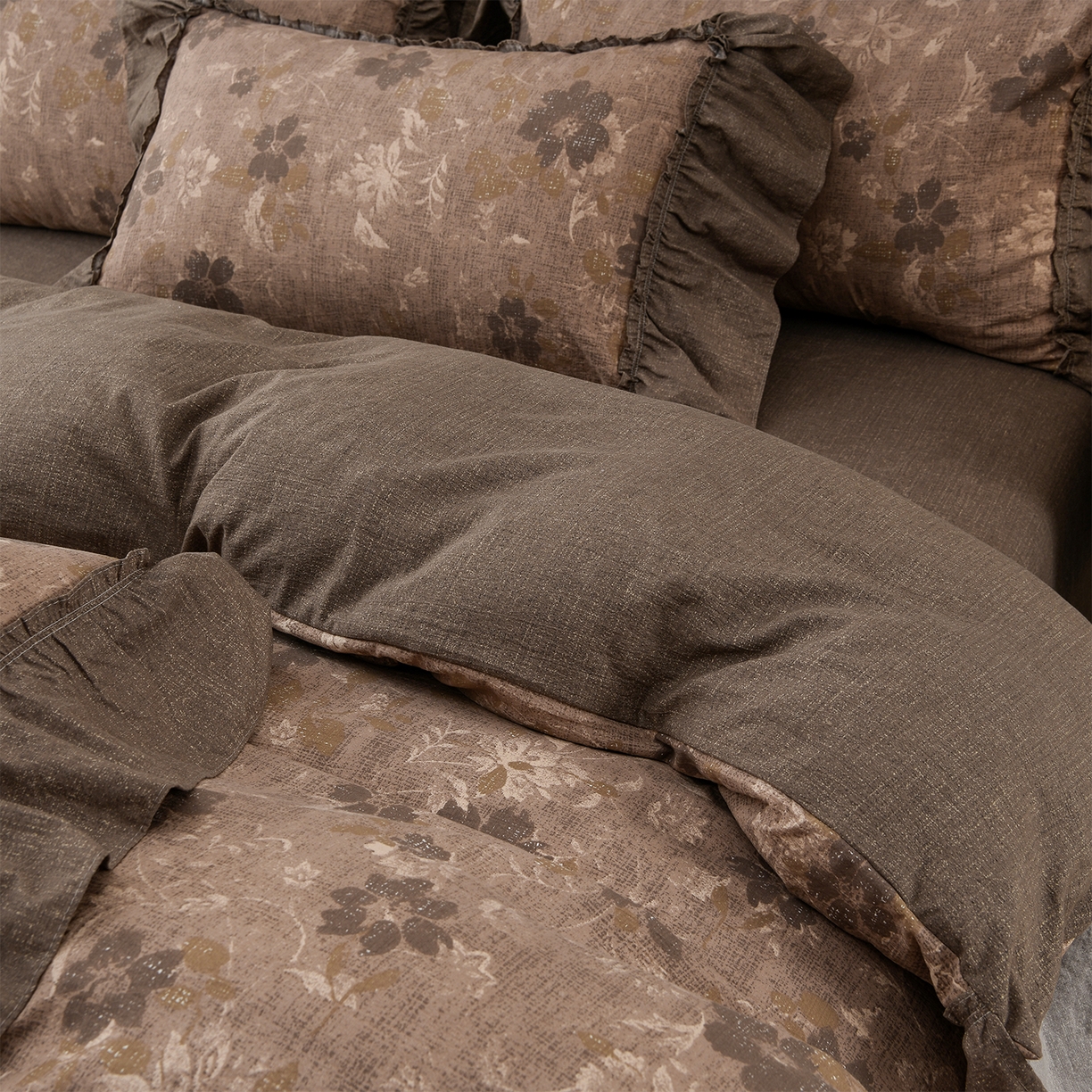 91家纺网 家纺一手货源 找家纺 赛丽雅 2025秋冬新款加厚130克高克重中古复古风磨毛四件套 长安