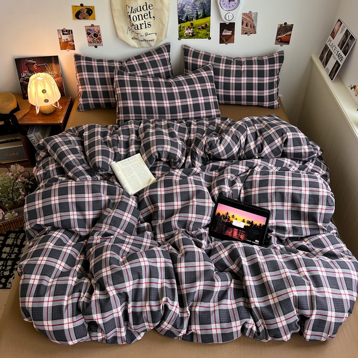 91家纺网 家纺一手货源 找家纺 （总）赛丽雅 2025秋冬新款水洗棉四件套学生宿舍三件套单双人被套和床笠款