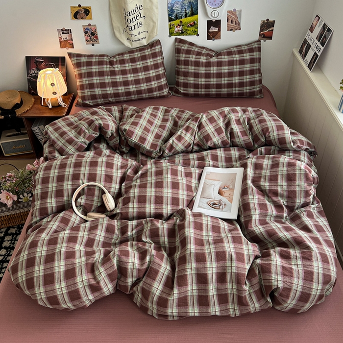 91家纺网 家纺一手货源 找家纺 （总）赛丽雅 2025秋冬新款水洗棉四件套学生宿舍三件套单双人被套和床笠款