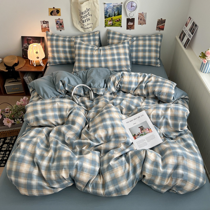 91家纺网 家纺一手货源 找家纺 （总）赛丽雅 2025秋冬新款水洗棉四件套学生宿舍三件套单双人被套和床笠款