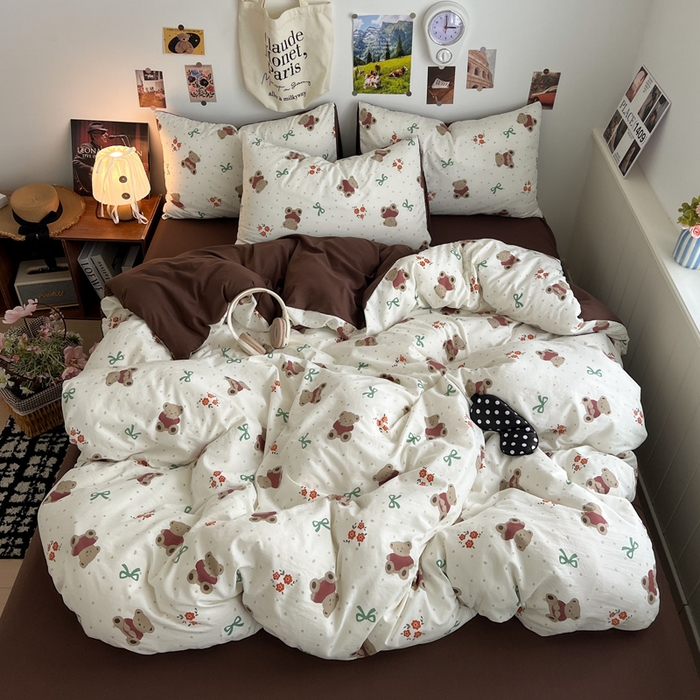 91家纺网 家纺一手货源 找家纺 （总）赛丽雅 2025秋冬新款水洗棉四件套学生宿舍三件套单双人被套和床笠款