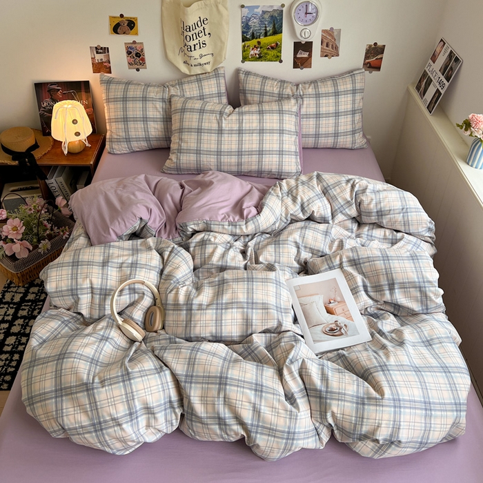 91家纺网 家纺一手货源 找家纺 （总）赛丽雅 2025秋冬新款水洗棉四件套学生宿舍三件套单双人被套和床笠款