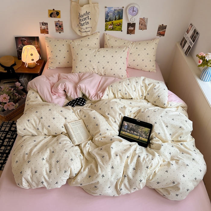 91家纺网 家纺一手货源 找家纺 （总）赛丽雅 2025秋冬新款水洗棉四件套学生宿舍三件套单双人被套和床笠款