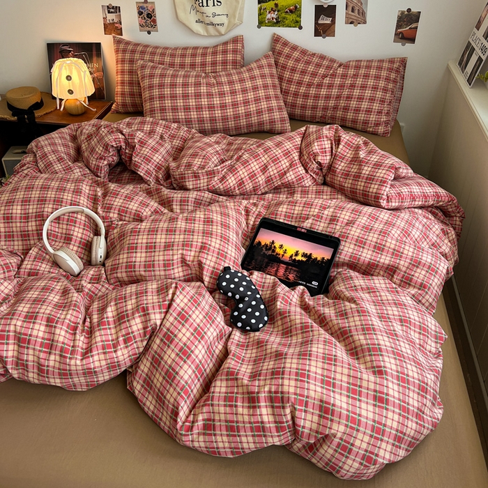 91家纺网 家纺一手货源 找家纺 （总）赛丽雅 2025秋冬新款水洗棉四件套学生宿舍三件套单双人被套和床笠款