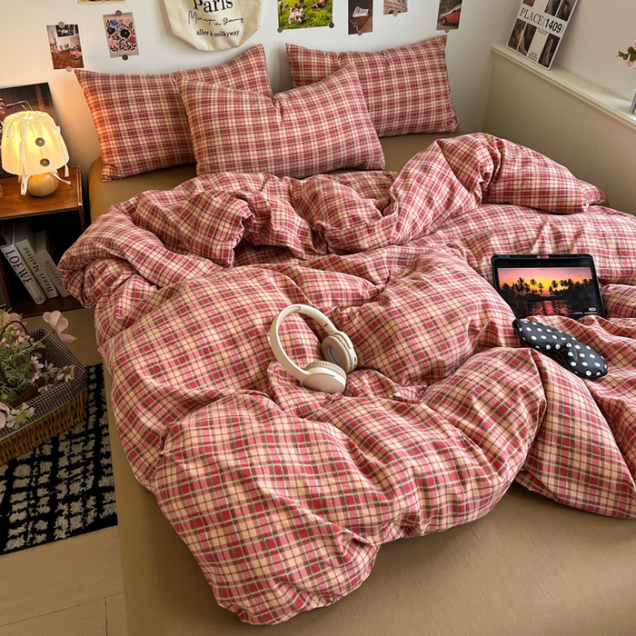 91家纺网 家纺一手货源 找家纺 （总）赛丽雅 2025秋冬新款水洗棉四件套学生宿舍三件套单双人被套和床笠款