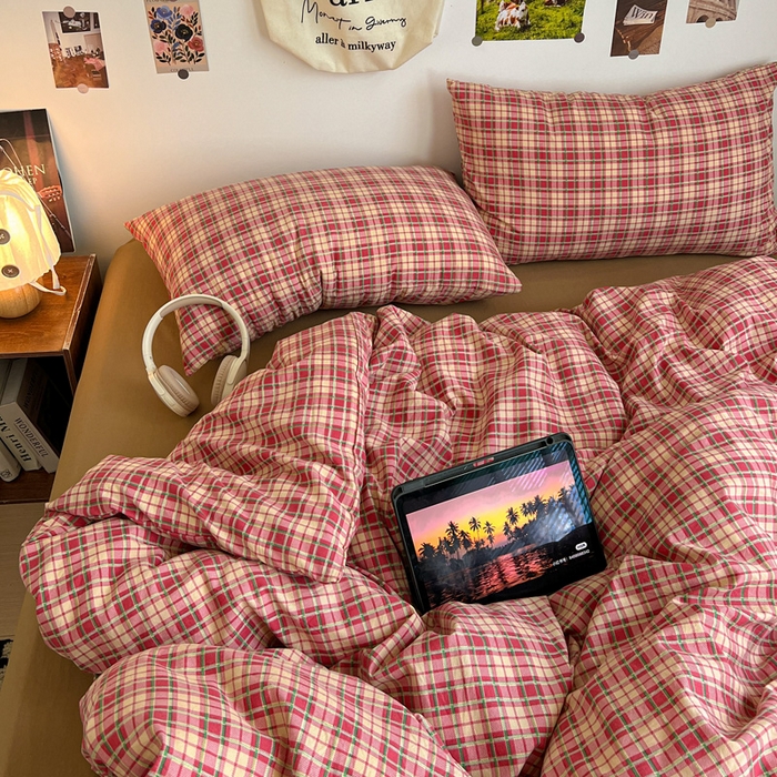 91家纺网 家纺一手货源 找家纺 （总）赛丽雅 2025秋冬新款水洗棉四件套学生宿舍三件套单双人被套和床笠款