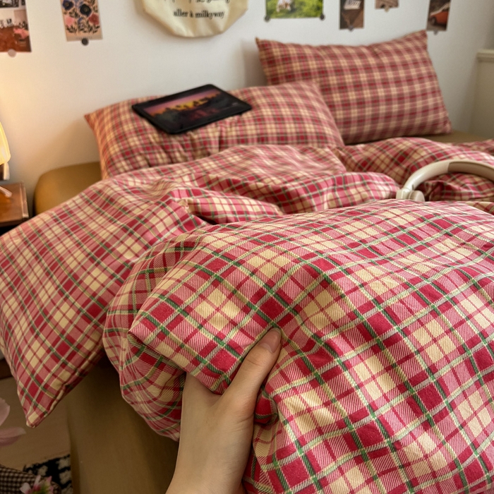 91家纺网 家纺一手货源 找家纺 （总）赛丽雅 2025秋冬新款水洗棉四件套学生宿舍三件套单双人被套和床笠款