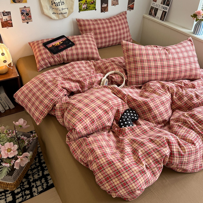 91家纺网 家纺一手货源 找家纺 （总）赛丽雅 2025秋冬新款水洗棉四件套学生宿舍三件套单双人被套和床笠款