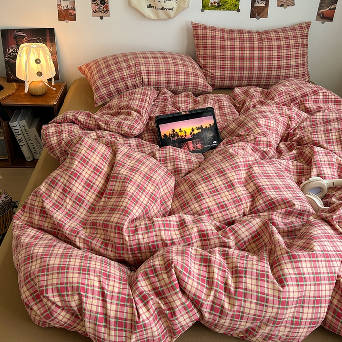 91家纺网 家纺一手货源 找家纺 （总）赛丽雅 2025秋冬新款水洗棉四件套学生宿舍三件套单双人被套和床笠款