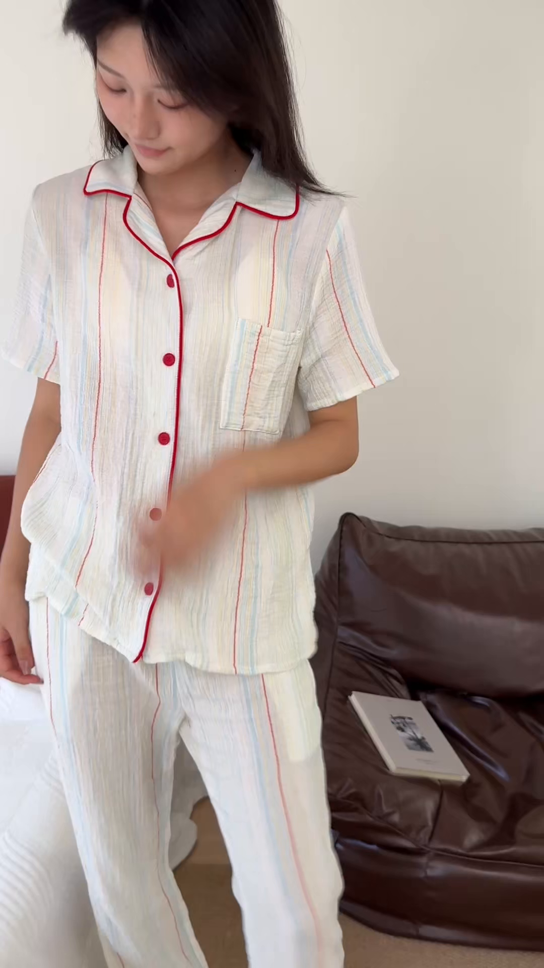 91家纺网 家纺一手货源 找家纺 （总）山舍家居 2025新款全棉纯棉色织双层纱家居服