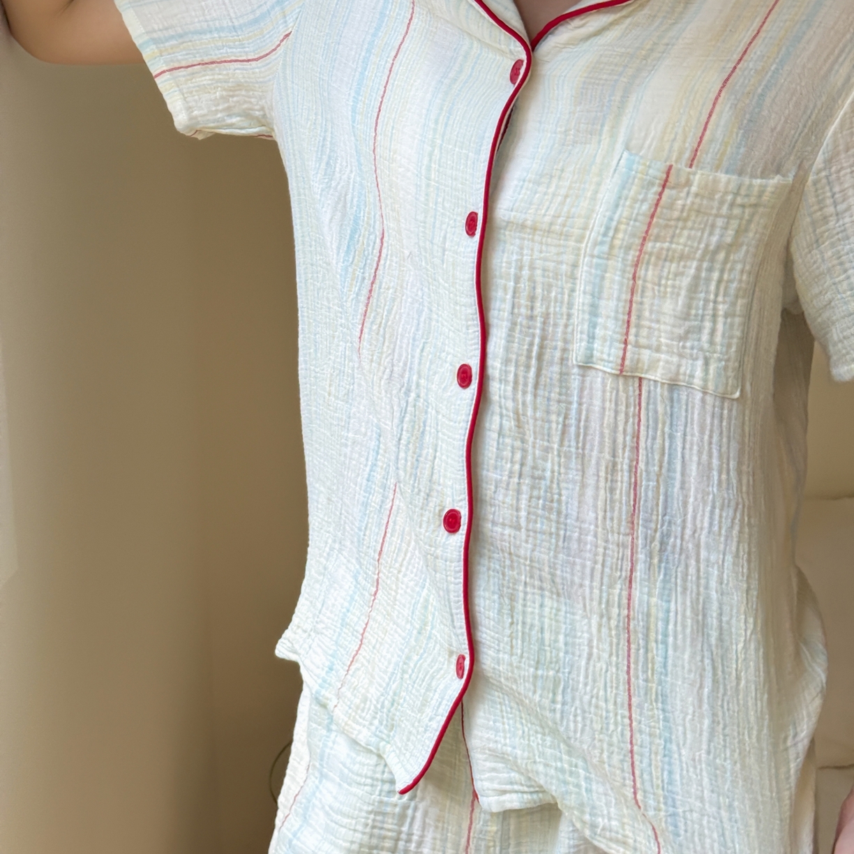 91家纺网 家纺一手货源 找家纺 （总）山舍家居 2025新款全棉纯棉色织双层纱家居服