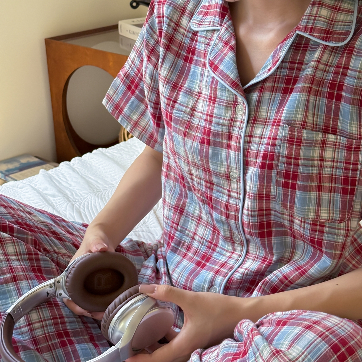 91家纺网 家纺一手货源 找家纺 （总）山舍家居 2025新款全棉纯棉色织双层纱家居服