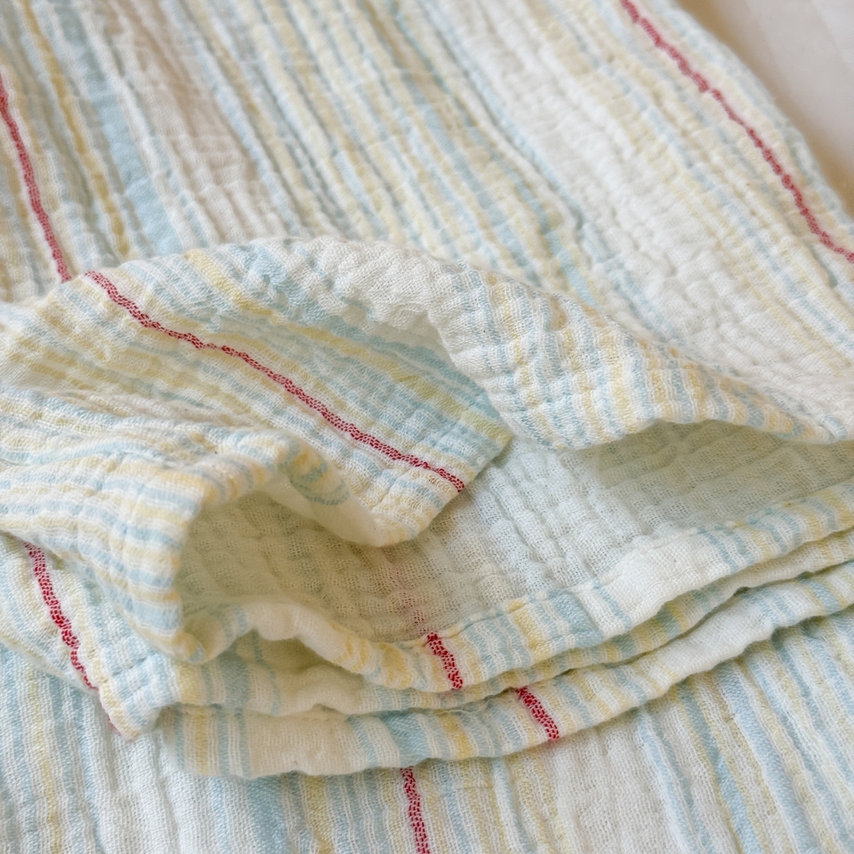 91家纺网 家纺一手货源 找家纺 山舍家居 2025新款全棉纯棉色织双层纱家居服 香草冰淇淋