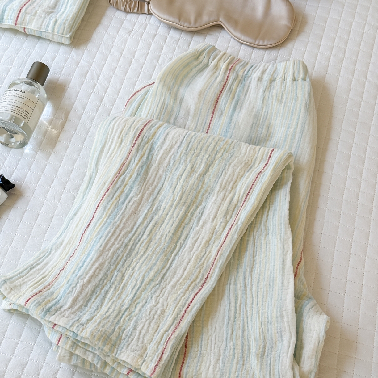 91家纺网 家纺一手货源 找家纺 山舍家居 2025新款全棉纯棉色织双层纱家居服 香草冰淇淋