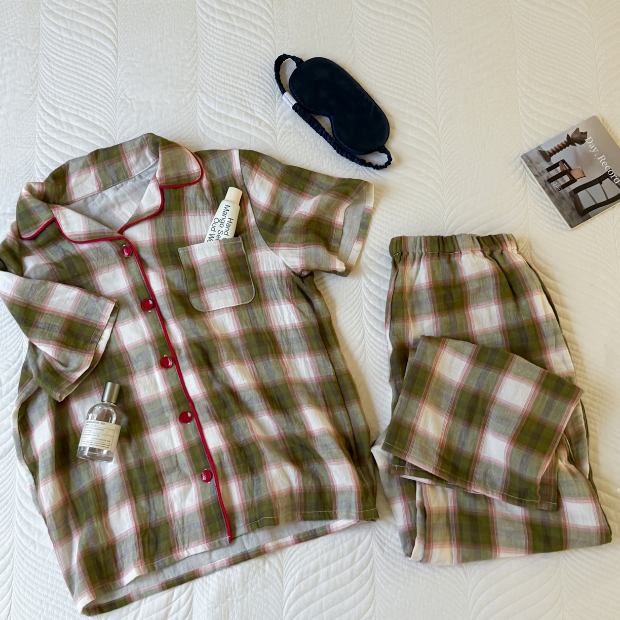 91家纺网 家纺一手货源 找家纺 山舍家居 2025新款全棉纯棉色织双层纱家居服 沉睡森林