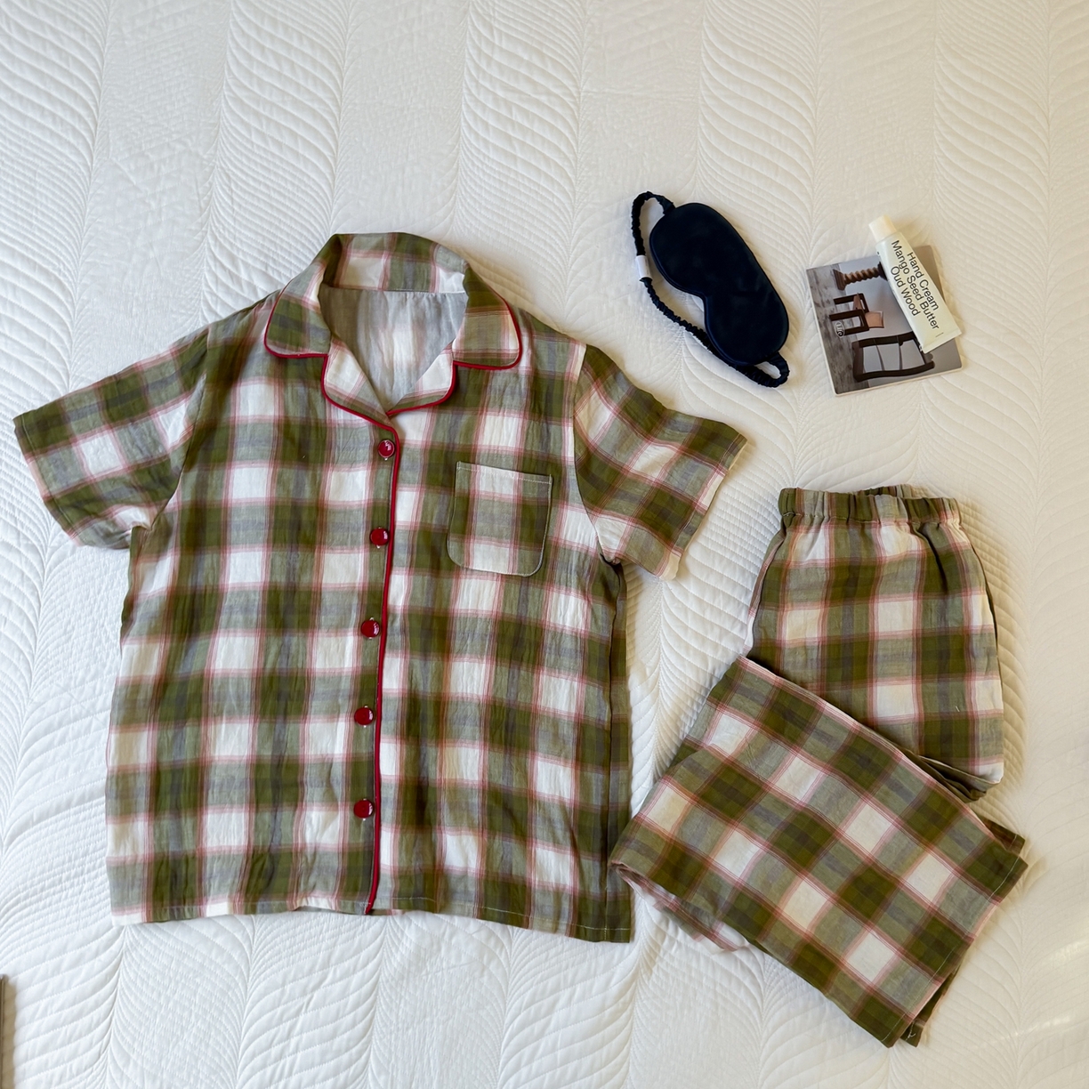 91家纺网 家纺一手货源 找家纺 山舍家居 2025新款全棉纯棉色织双层纱家居服 沉睡森林