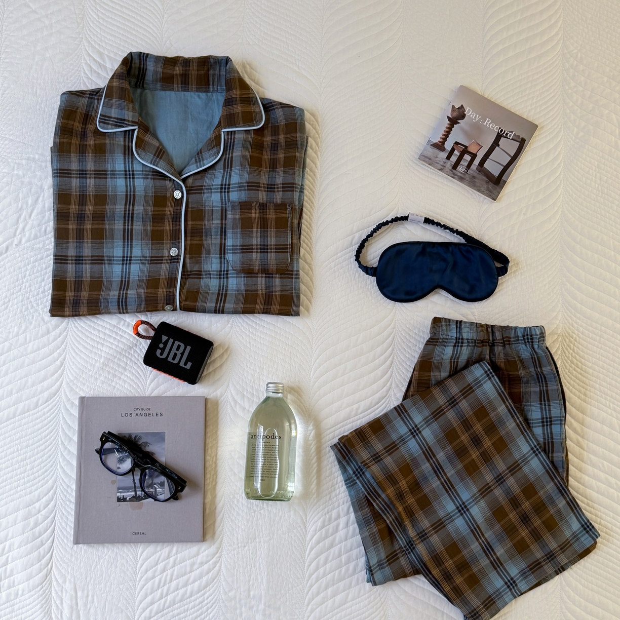 91家纺网 家纺一手货源 找家纺 山舍家居 2025新款全棉纯棉色织双层纱家居服 蓝屿棕林