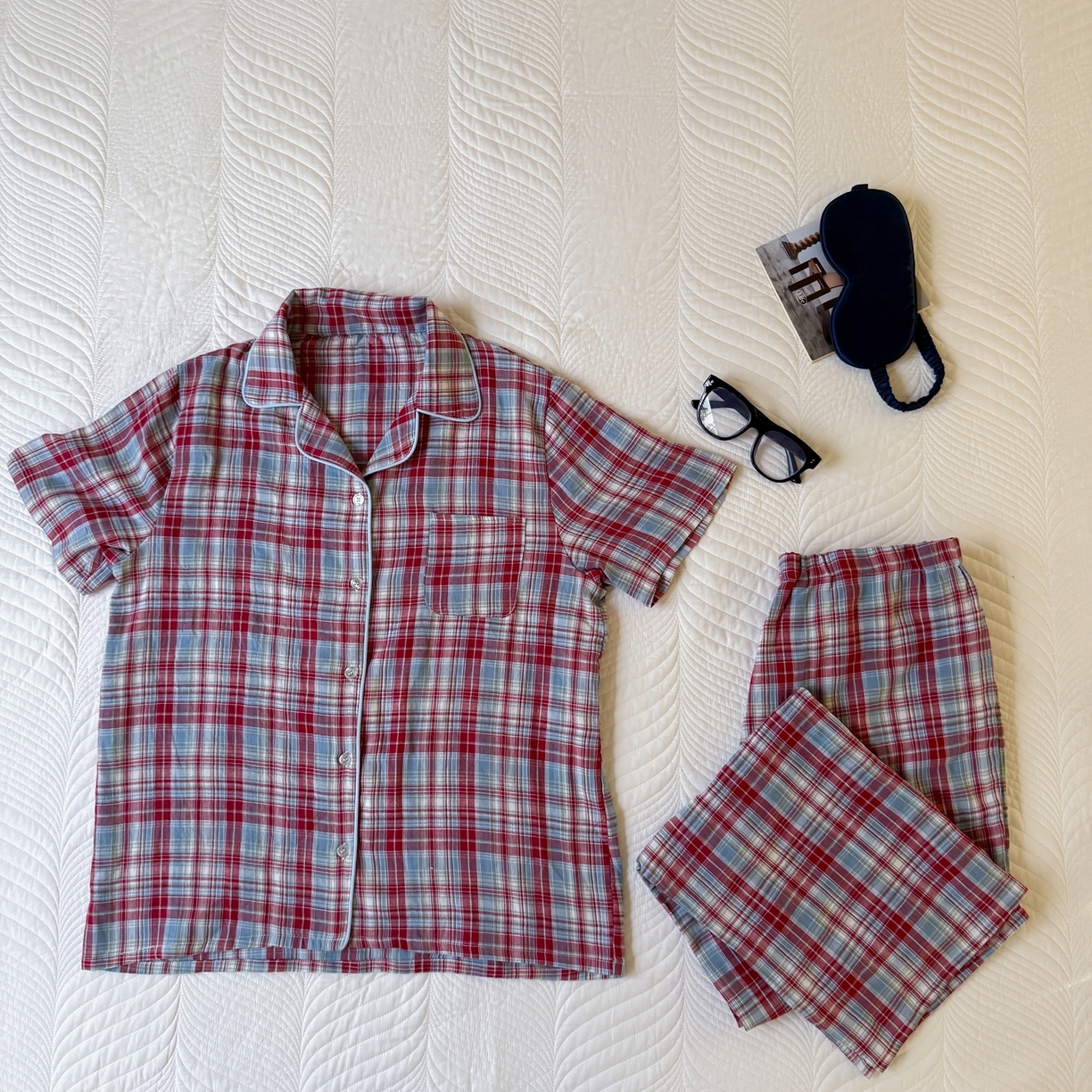 91家纺网 家纺一手货源 找家纺 山舍家居 2025新款全棉纯棉色织双层纱家居服 伦敦晚报