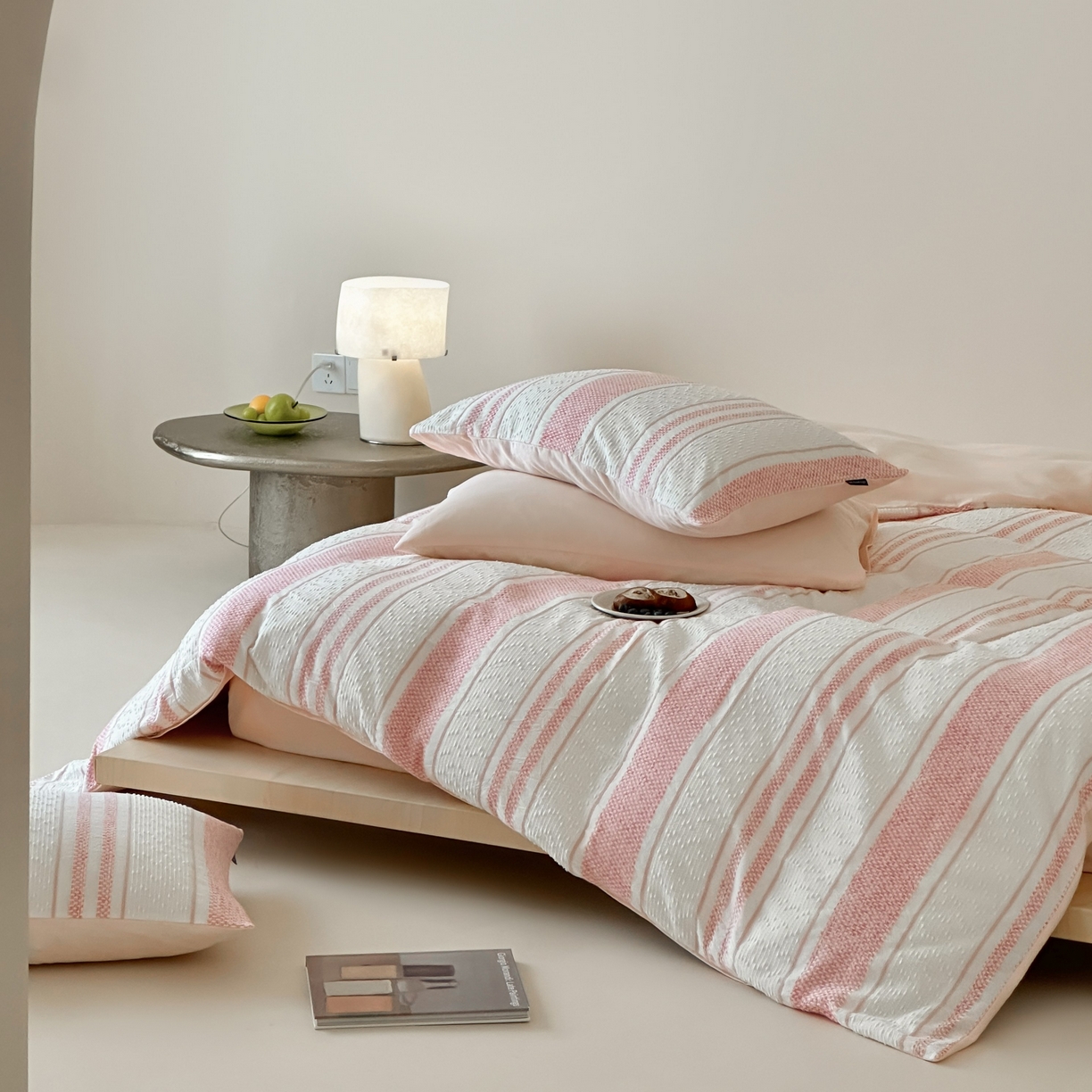 91家纺网 家纺一手货源 找家纺 （总）蜜宿 2025新款全棉纯棉穿线提花四件套-云舒