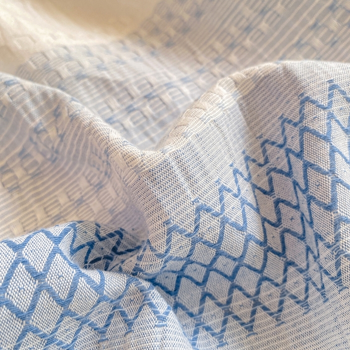 91家纺网 家纺一手货源 找家纺 灰鲸 2025新款全棉纯棉色织提花单床笠 床笠单件 泛歌-蓝