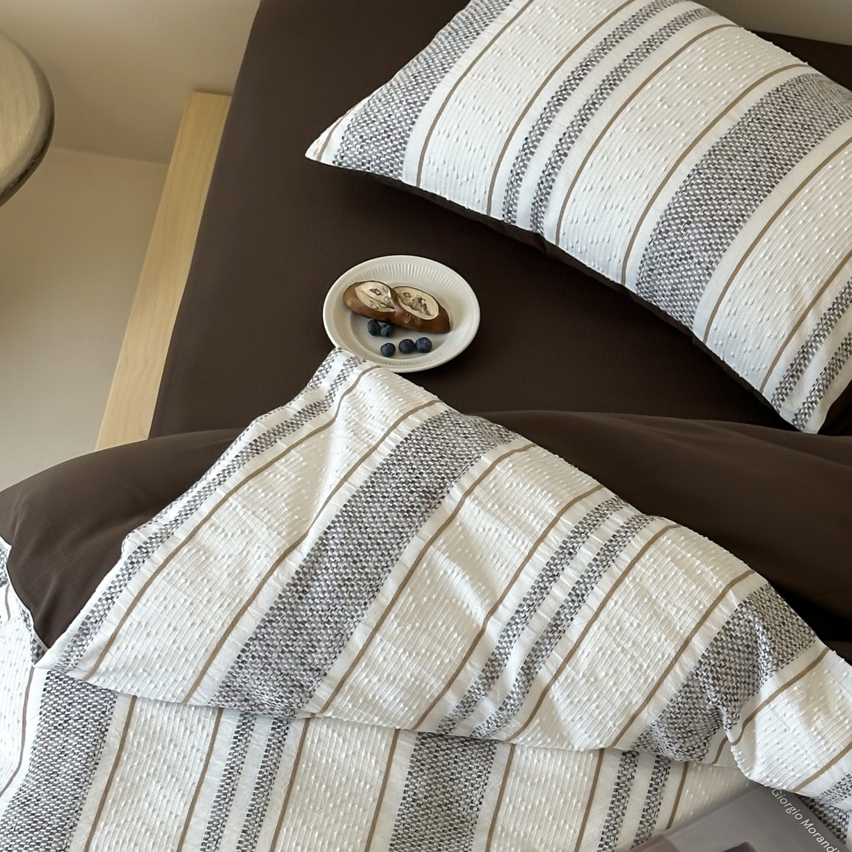 91家纺网 家纺一手货源 找家纺 蜜宿 2025新款全棉纯棉穿线提花四件套-云舒 云舒-咖