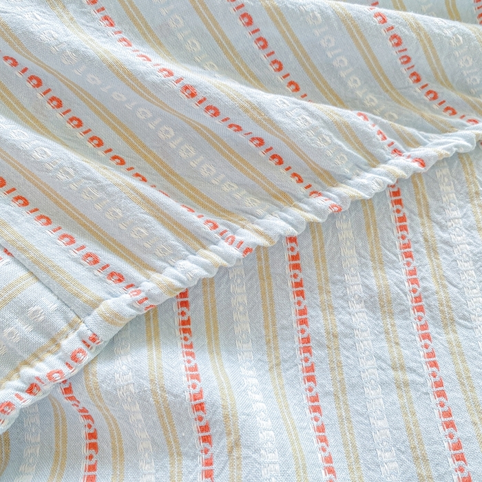 91家纺网 家纺一手货源 找家纺 灰鲸 2025新款全棉纯棉色织提花单床笠 床笠单件 美拉-蓝