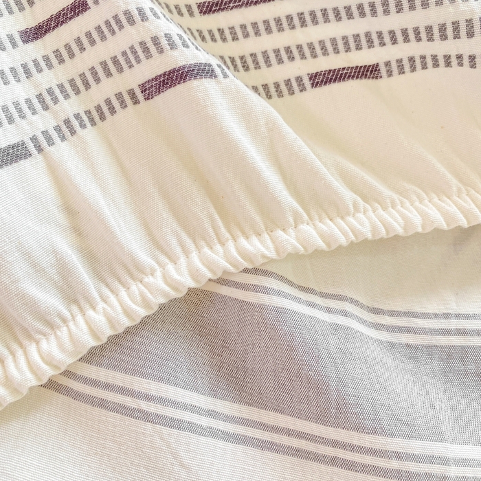 91家纺网 家纺一手货源 找家纺 灰鲸 2025新款全棉纯棉色织提花单床笠 床笠单件 素瑾-灰