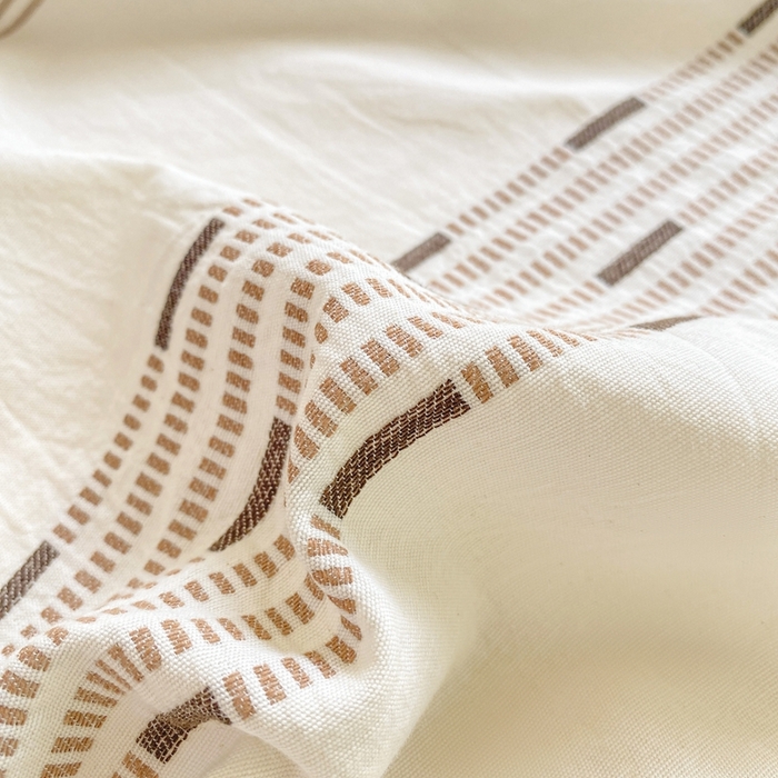 91家纺网 家纺一手货源 找家纺 灰鲸 2025新款全棉纯棉色织提花单床笠 床笠单件 素瑾-咖