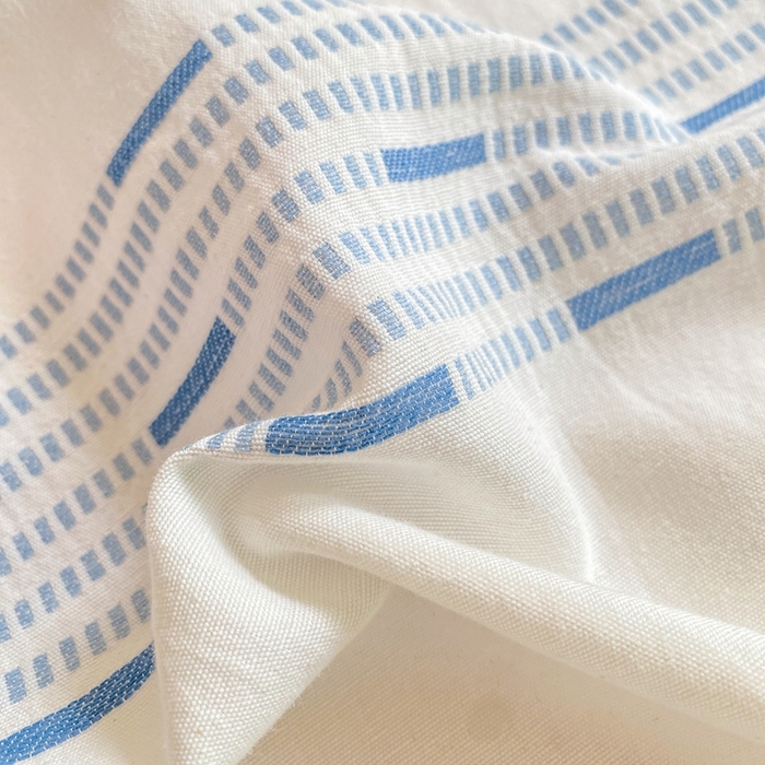 91家纺网 家纺一手货源 找家纺 灰鲸 2025新款全棉纯棉色织提花单床笠 床笠单件 素瑾-蓝