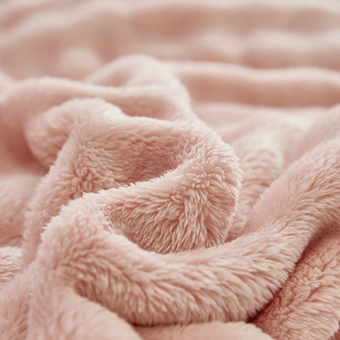 91家纺网 家纺一手货源 找家纺 七里香 2025新款A类跨境外贸托卡斯兔毛绒牛奶绒毛毯泡泡毯多功能盖毯 泡泡毯-粉玉