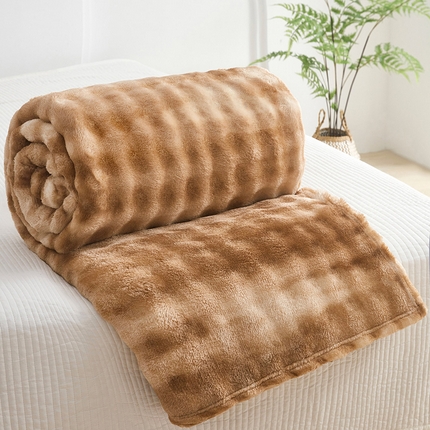 91家纺网 家纺一手货源 找家纺 （总）肖恩毯业 2025新款托斯卡纳兔毛绒炫彩毛毯泡泡绒牛奶绒毯沙发盖毯跨境专供外贸出口可定制尺寸量大可谈