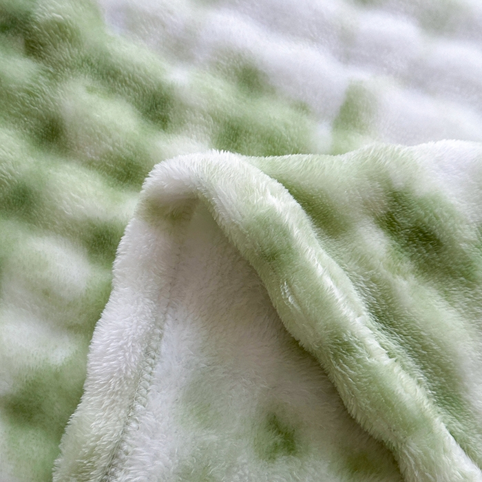 91家纺网 家纺一手货源 找家纺 肖恩毯业 2025新款托斯卡纳兔毛绒炫彩毛毯泡泡绒牛奶绒毯沙发盖毯跨境专供外贸出口可定制尺寸量大可谈 炫彩绿