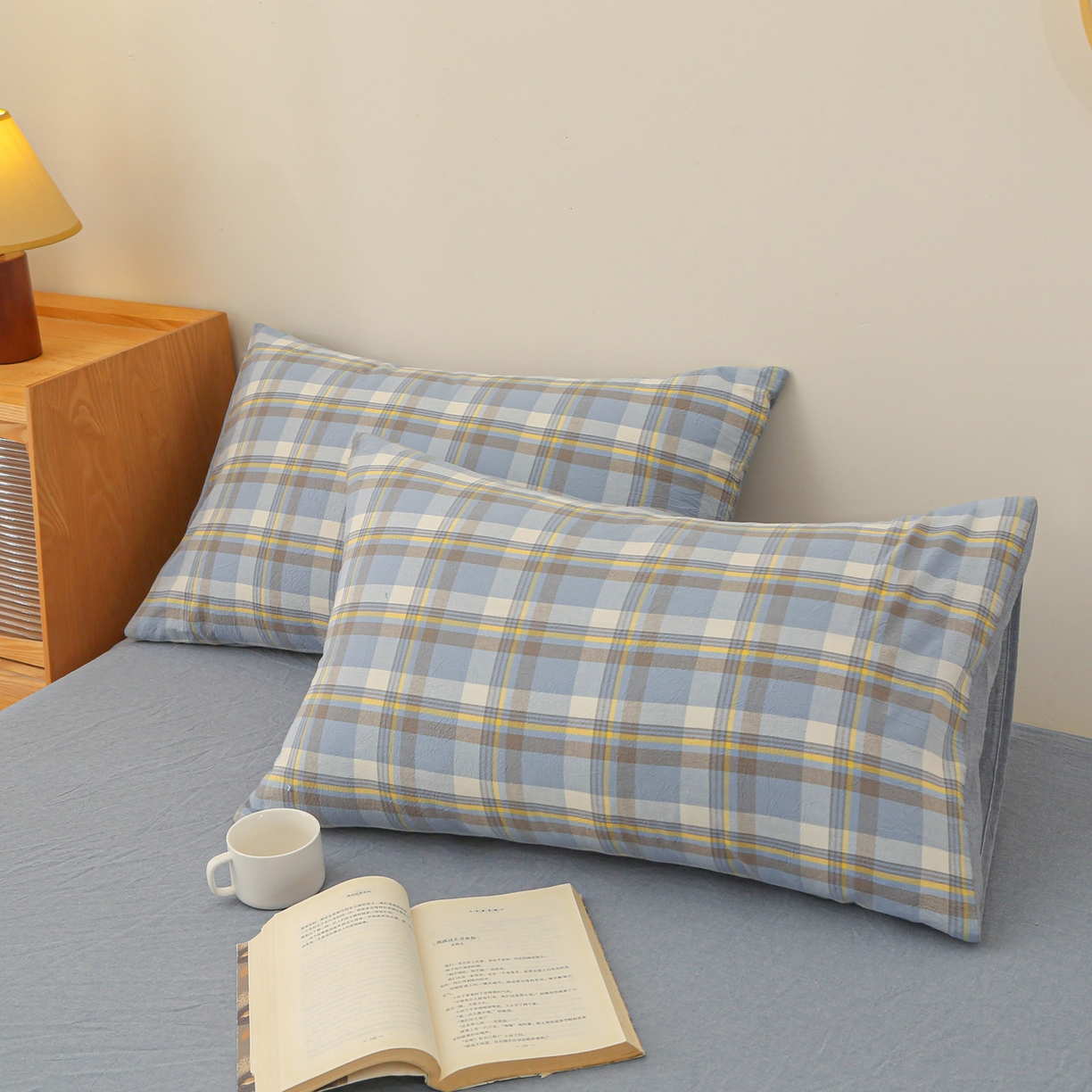 91家纺网 家纺一手货源 找家纺 牛魔王家居 2025新款水洗棉格子冬被春秋被纤维被被子 简兮兰