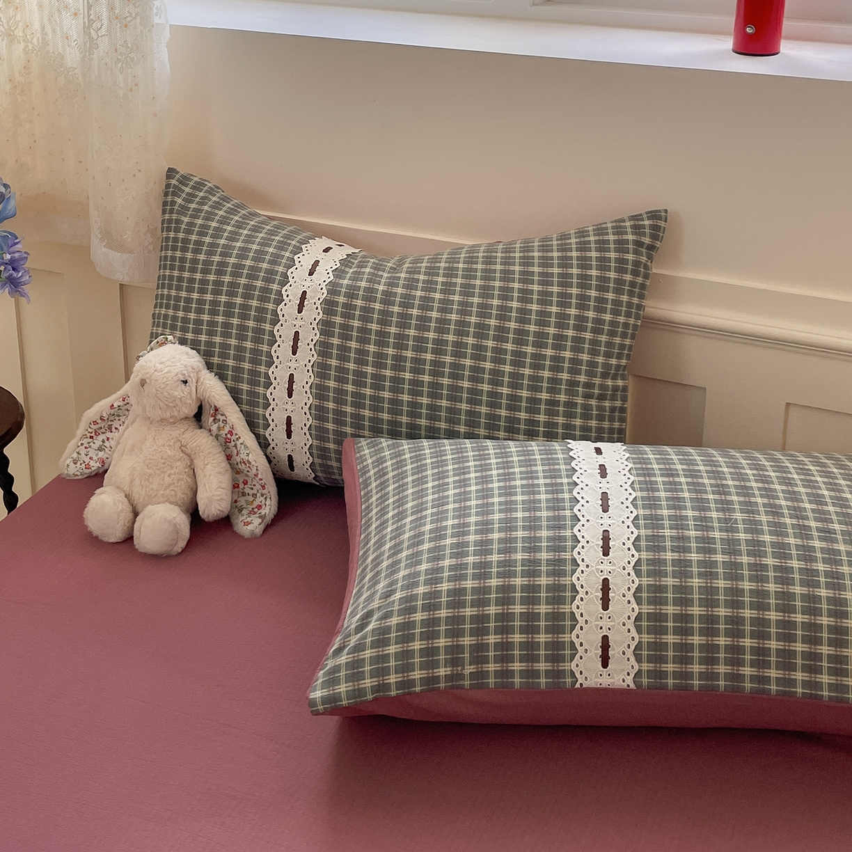 91家纺网 家纺一手货源 找家纺 韩后家纺 2025新款木棉印花四件套 艾格-绿