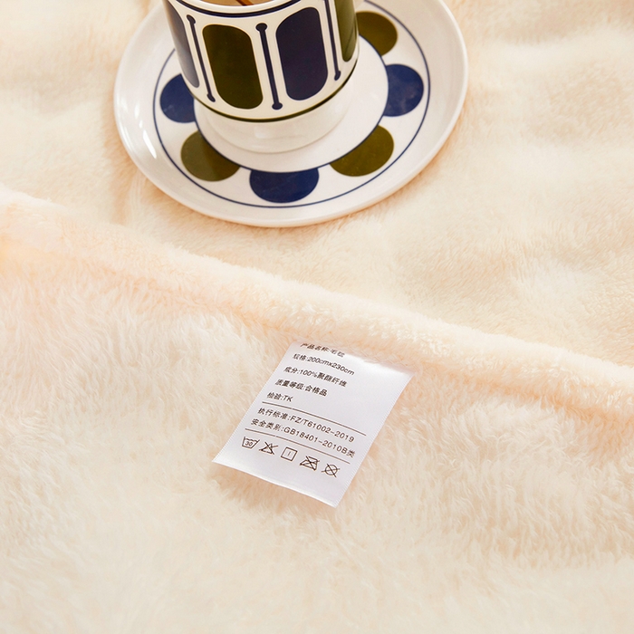 91家纺网 家纺一手货源 找家纺 肖恩毯业 2025新款托斯卡纳兔毛绒炫彩毛毯泡泡绒牛奶绒毯沙发盖毯跨境专供外贸出口可定制尺寸量大可谈 炫彩米白