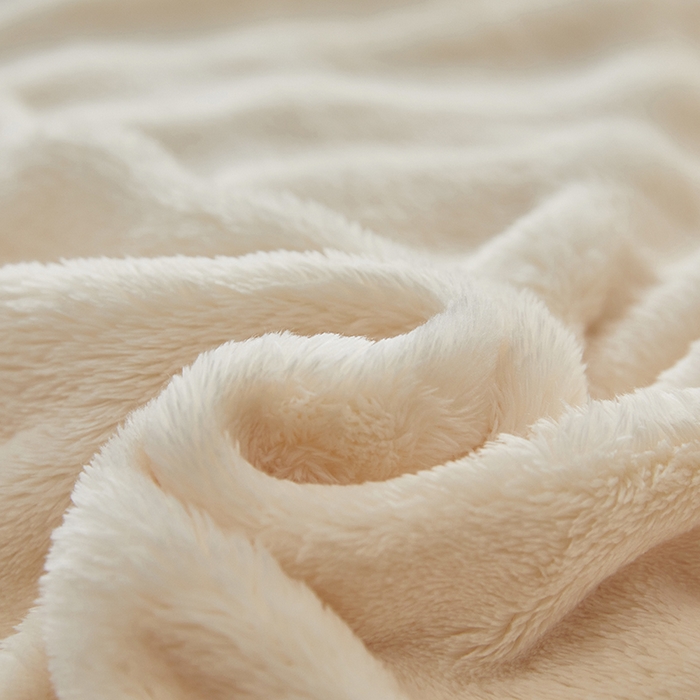 91家纺网 家纺一手货源 找家纺 七里香 2025新款A类跨境外贸托卡斯兔毛绒牛奶绒毛毯泡泡毯多功能盖毯 泡泡毯-米白