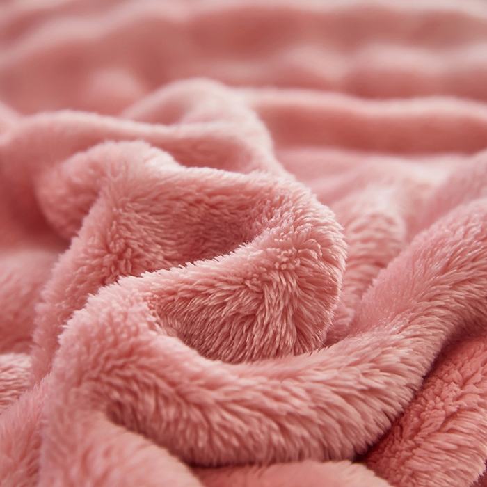 91家纺网 家纺一手货源 找家纺 七里香 2025新款A类跨境外贸托卡斯兔毛绒牛奶绒毛毯泡泡毯多功能盖毯 泡泡毯-粉红