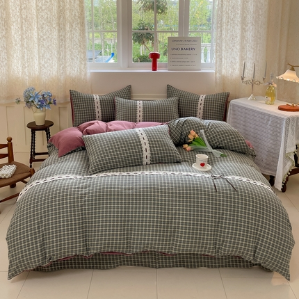 韩后家纺 2025新款木棉印花四件套 艾格-绿