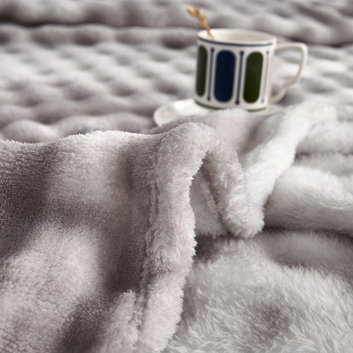 91家纺网 家纺一手货源 找家纺 肖恩毯业 2025新款托斯卡纳兔毛绒炫彩毛毯泡泡绒牛奶绒毯沙发盖毯跨境专供外贸出口可定制尺寸量大可谈 炫彩深灰